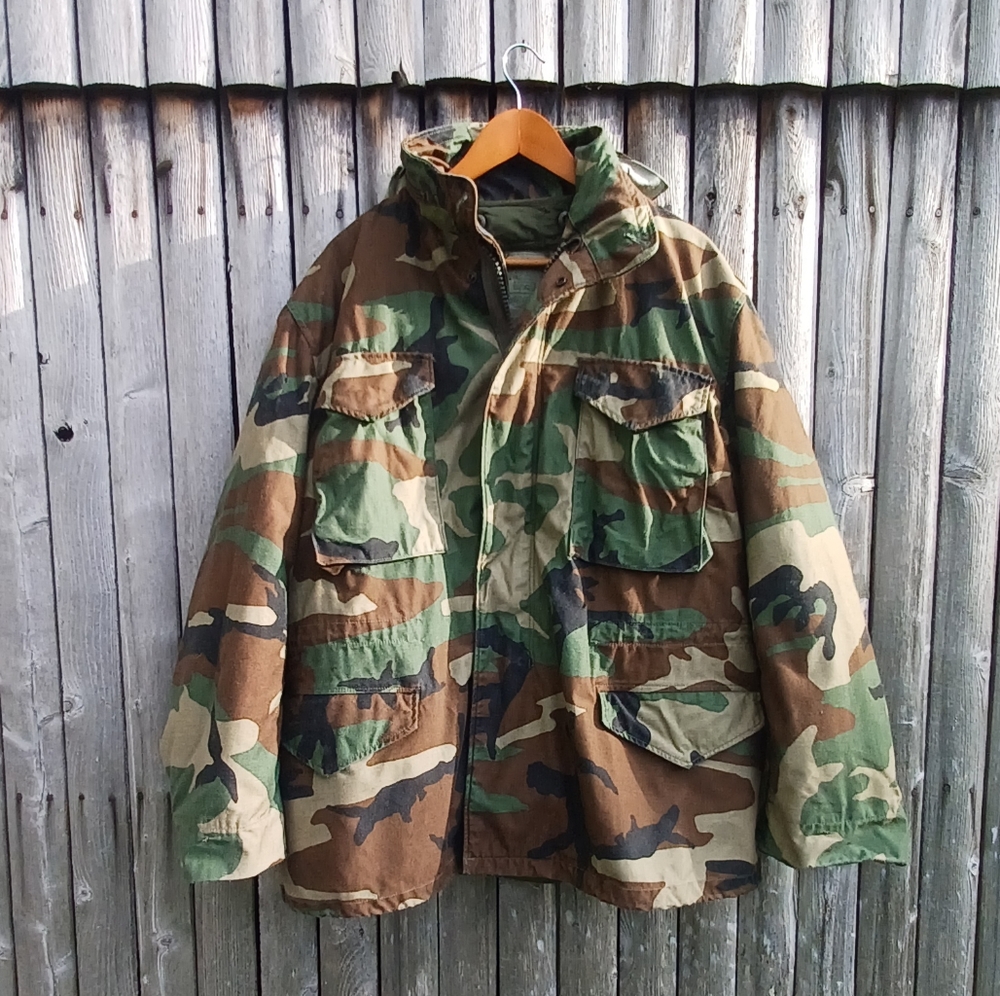 Military ECWCS removable lined cold weather parka army camo camouflage mens XL